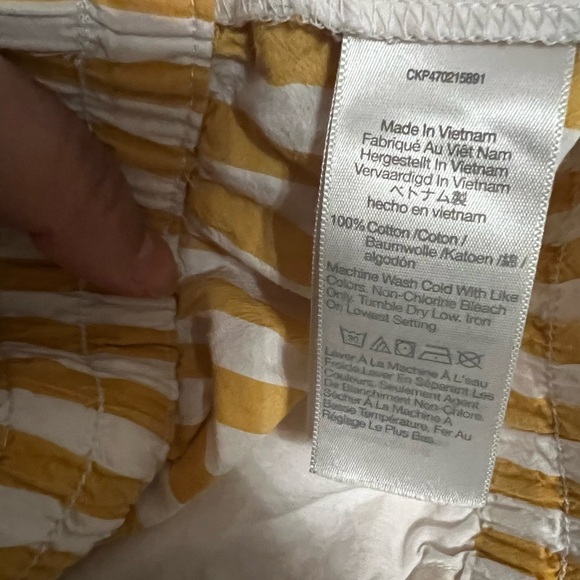 MADEWELL Poplin Cotton Striped Yellow White Boxer Shorts Sz L - Picture 6 of 7